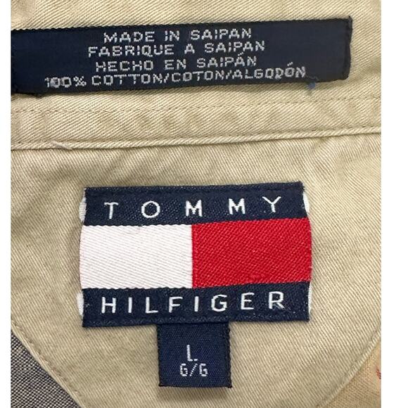 Tommy Hilfiger blue plaid short sleeves button men shirts size L - Picture 3 of 11